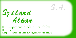szilard alpar business card